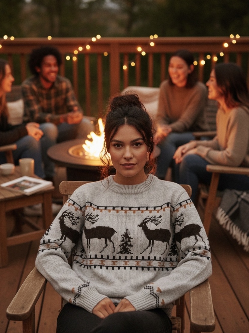 Vintage SILTON 1970s winter sweater unisex reindeer